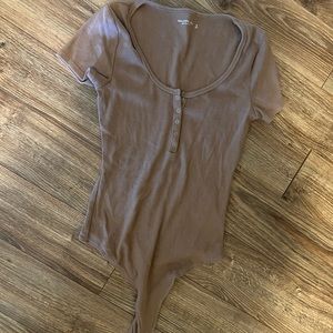 A&F Ribbed Camel Bodysuit